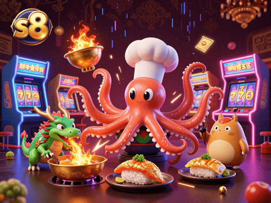 Engage in thrilling gameplay at s8 while enjoying a vibrant casino atmosphere filled with dynamic characters and elements.