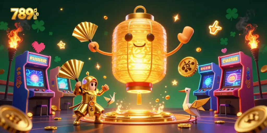 Experience the thrill of 789CLUB with glowing casino elements and magical characters in a vibrant setting.