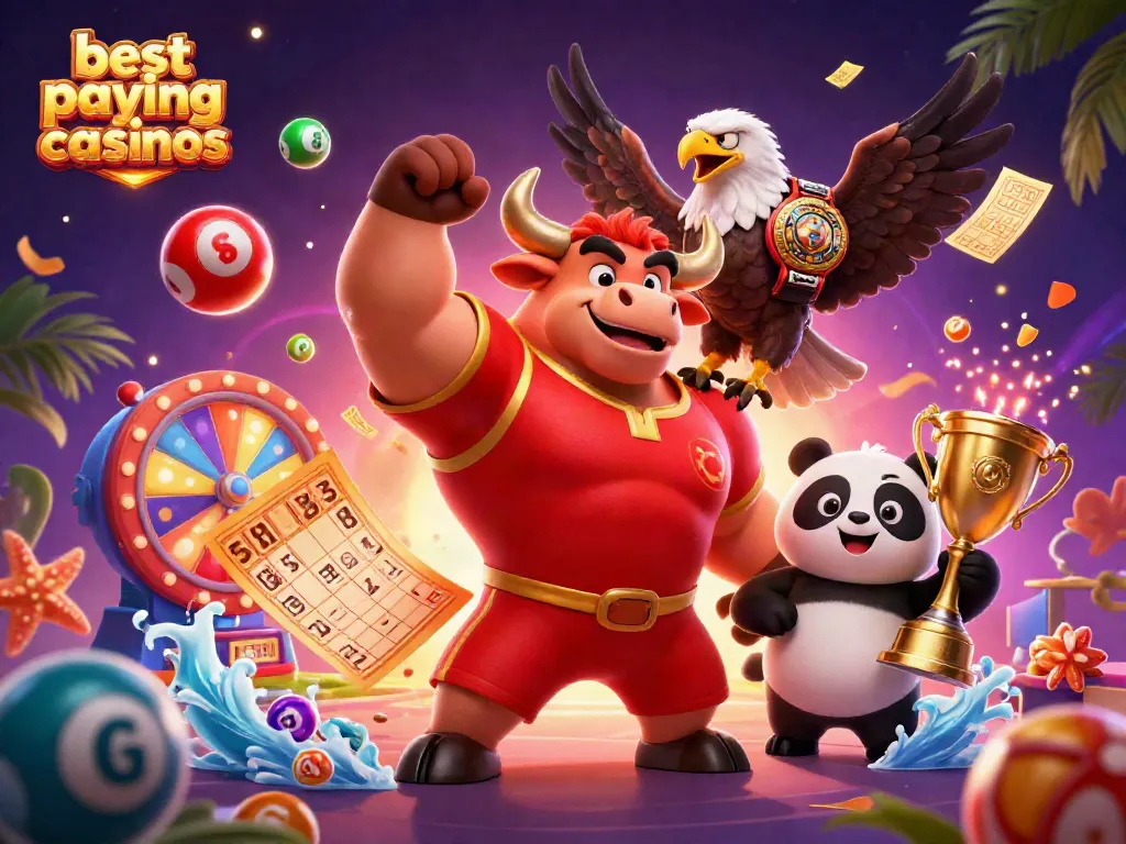 Engage with the best paying online casinos through a vibrant 3D casino celebration scene.