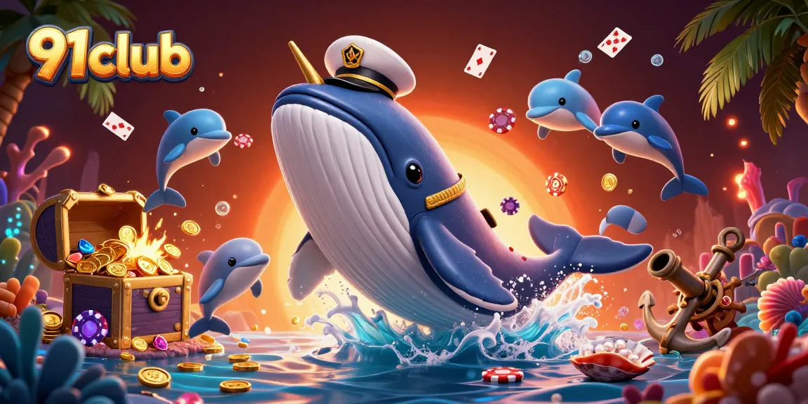 Engage in thrilling gameplay with 91club's colorful casino experience featuring aqua-themed characters.