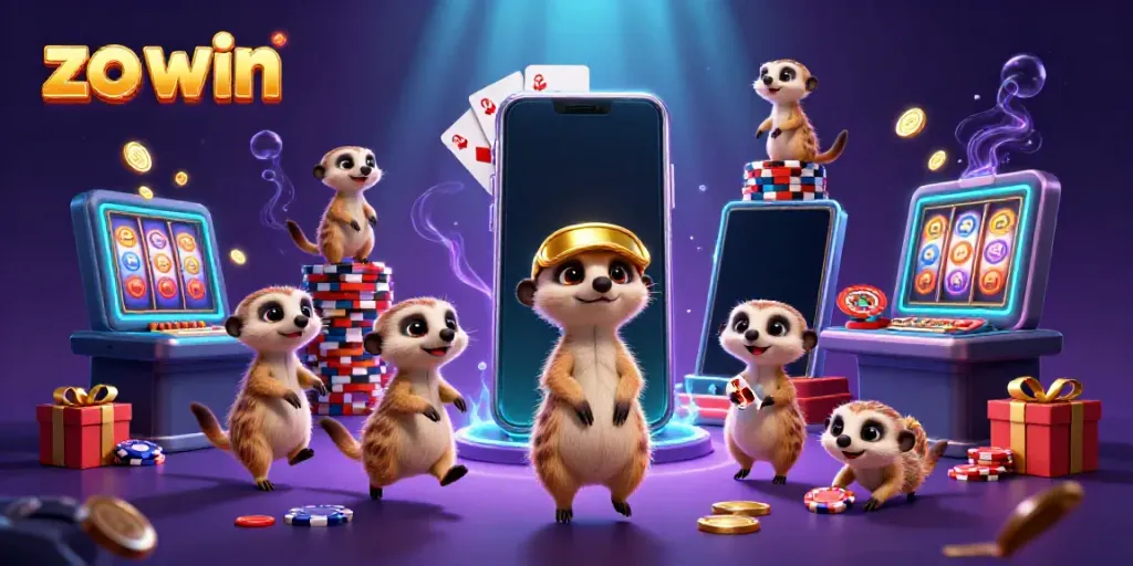 Join the thrilling chaos of the zo win casino scene with meerkats managing games and treasures.