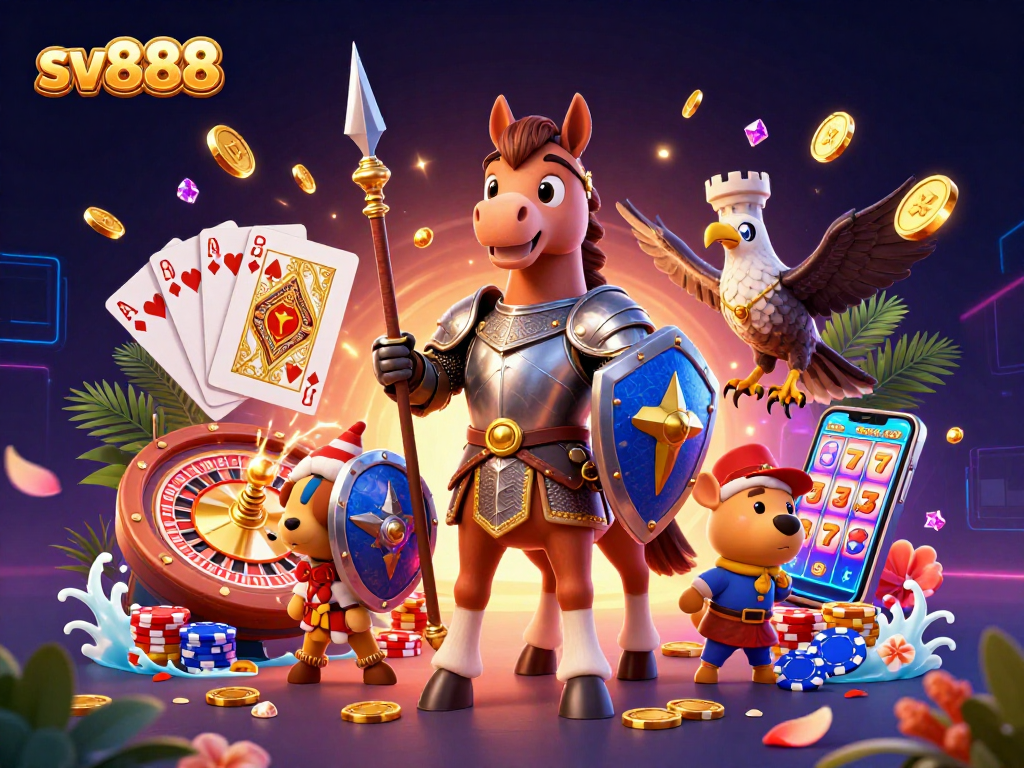Spin to win at sv888 with vibrant 3D casino characters and dynamic game elements.