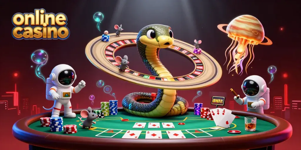 Spin the roulette wheel at this online casino, where cartoon mice place bets and a jellyfish dealer floats by.