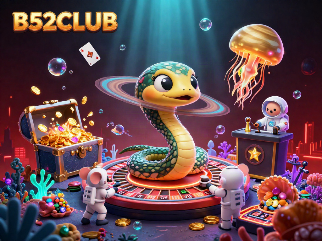 Engage with B52CLUB as you watch astronaut mice placing bets on a cosmic roulette wheel