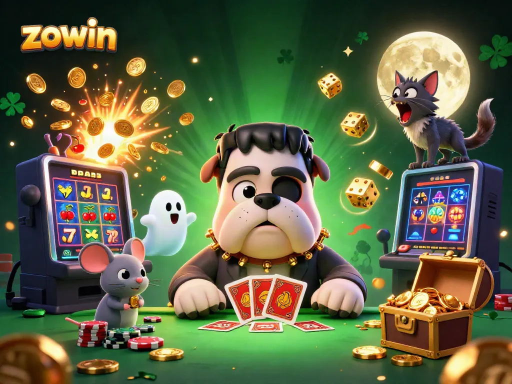 Experience thrilling gameplay at Zowin with lively characters and exciting casino elements bursting from every angle.