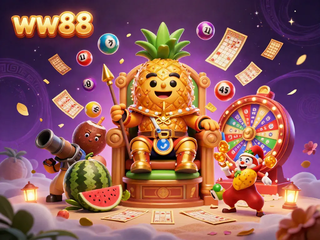 Experience the thrilling offerings of ww88 in this vibrant 3D casino scene filled with playful characters and dynamic game elements.