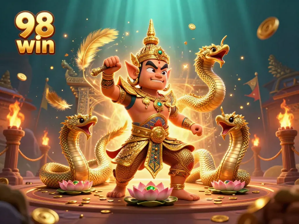 Experience the thrilling world of 98 win with dynamic casino visuals and vibrant characters.
