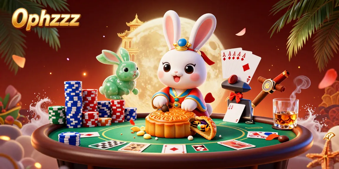 Witness the 0phzzz casino events with dynamic scenes of moon rabbits and poker excitement.